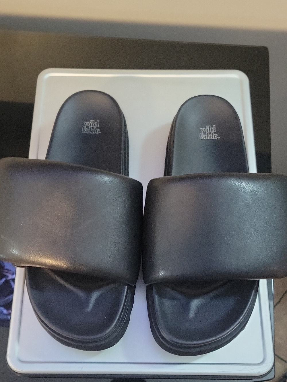 Black Platform Slides
